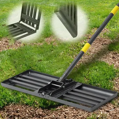 Image de Râteau pour gazon, niveleuse pour gazon, métal, 157 cm, golf, gazon de jardin, outil de préparation de surface, racloir pour gazon, niveleuse pour gazon, acier inoxydable, jardin