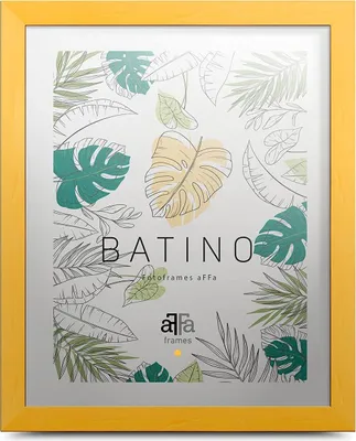 Produktbild von aFFa frames, Batino, Bilderrahmen aus Holz, Hell, Rechteckig, mit Acrylglasfront, HDF-Hintergrund, Gelb, 24x30 cm