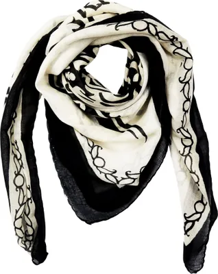 Produktbild von Baumwolltuch Tribal Style schwarz beige Ornament 100x100cm leichtes Halstuch quadratisches Tuch Schal