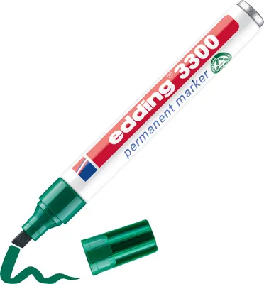 Produktbild von Edding 3300, Grün, Grün, Weiß, Kunststoff, 5 mm, CE, 10 Stück(e)
