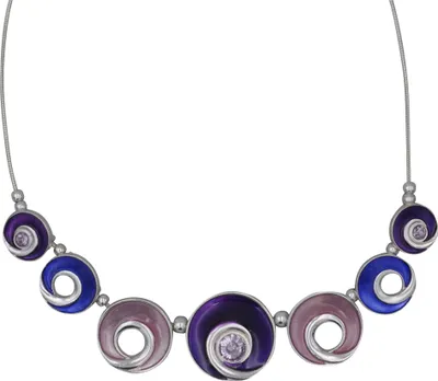 Produktbild von Steuer Modeschmuck Kette Metall 49,5 violett Glasstein 445050032