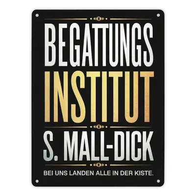 Produktbild von Begattungsinstitut Metallschild XL in 21x28 cm - Bei uns landen alle in der