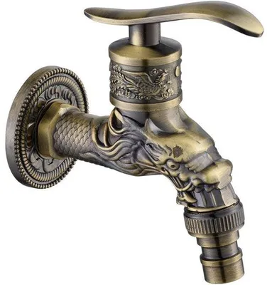 Produktbild von Antike Messing-Wandkran für Vintage-Design, G1/2 Außenbrunnen, für Küche, Bad und Garten