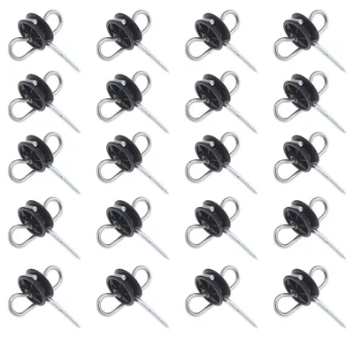 20 Stück Doppelring-Isolator für Zaunpfosten, Edelstahl