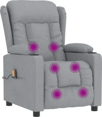 Obrázok produktu pre masážne kreslo vidaXL Light Grey Fabric