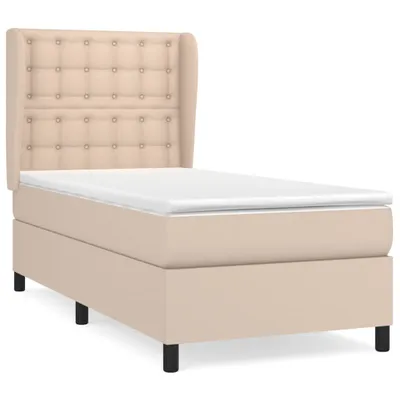 Produktbild von Boxspringbett mit Matratze Cappuccino-Braun 80x200cm Kunstleder