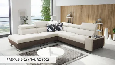 Produktbild von Modernes Ecksofa Couch L-Form links/rechts MELODIE IX - BEIGE FREYA 210.02 + TAURO 8202