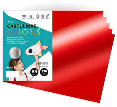 Obrázok produktu pre Kartonový papier formátu A4, 230 g/m², veľké kartónové listy, farebný kartón vhodný na kreatívne projekty