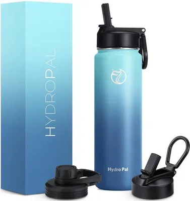 Image de Bouteille isotherme en acier inoxydable 750 ml, sans BPA, bleue