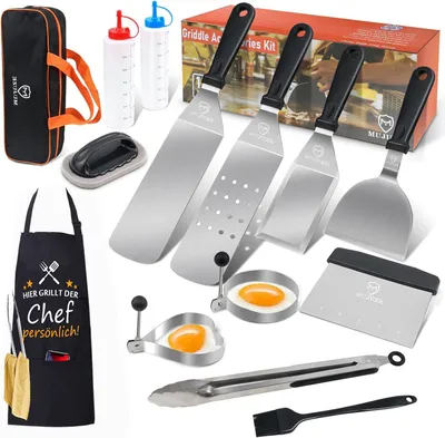 Produktbild von Grillspatel Set, Edelstahl, Grillzubehör, für Camping und Garten