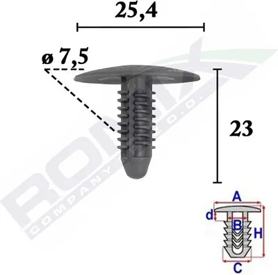 Produktbild von 10x ROMIX C70602 Clip Zier- / Schutzleiste Innenraumverkleidung