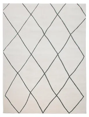 Produktbild von TT Home Wohnzimmer Teppich Mit Skandi Rauten Design Moderner Kurzflor, Hell In Weiß Größe 120x170 cm