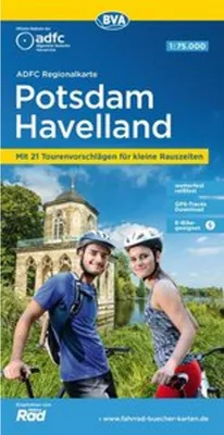 Immagine prodotto di Carta regionale ADFC Potsdam Havelland, 1:75.000, con proposte di escursioni giornaliere, resistente agli strappi e alle intemperie, adatta alle e-bike, download traccia GPS