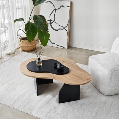 Produktbild von Skye Decor, Melted - Sapphire Oak, Black, Couchtisch, 100 % Melaminbeschichtete Spanplatten, Saphireiche, 105 x 65 x 35 cm