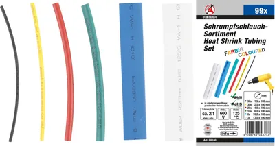 Image de Assortiment de gaines thermorétractables | en couleur | 99 pcs.