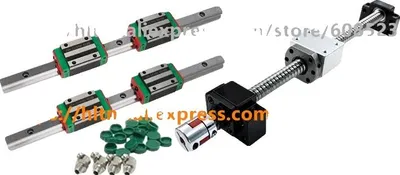 Obrázek produktu pro Lineární kolejnice a posuv, odolná ocelová konstrukce, všestranná kompatibilita s CNC, SFU1605 HGH15CA, SFU1605 HGH15CA-a, 700 mm