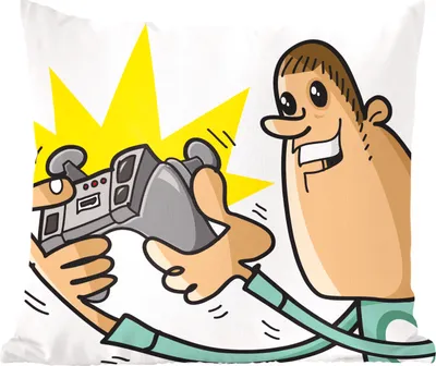 Produktbild von MuchoWow® Zierkissen Sofakissen Wohnzimmer Dekokissen 40x40 cm Gamer - Controller - Stuhl - Illustration - Foto Kissen - Schlafzimmer Dekoration