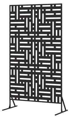 Produktbild von Sichtschutz Schwarz 100 x 50 x 180 cm Stahl, Moderner Sichtschutz für Garten und Terrasse