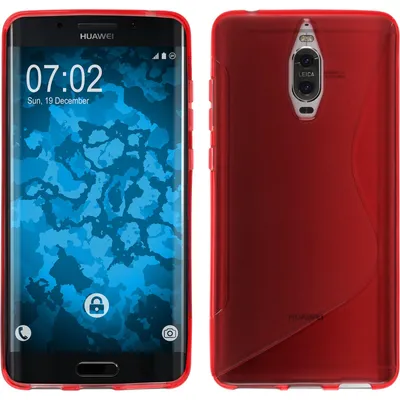 Produktbild von PhoneNatic Case kompatibel mit Huawei Mate 9 Pro - rot Silikon Hülle S-Style + 2 Schutzfolien