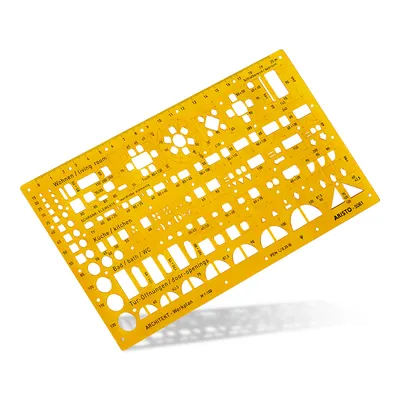 Produktbild von ARISTO Architektur-Kombi-Schablone 1:100, 225 x 125 mm, Tuschenoppen