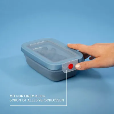 Produktbild von EMSA oneClick Frischhaltedose 0,5 L N12101, Box, Rechteckig, 0,5 l, Blau, Durchscheinend, Polypropylen (PP), Polypropylen (PP)/Thermoplastisches Elastomer (TPE)