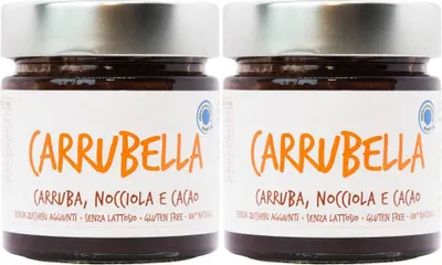 Produktbild von Carrubella - Kaltgepresste Carob-Creme mit Haselnuss und Kakao - Niedriger glykämischer Index, ohne Zusatz von Zucker, glutenfrei, laktosefrei, ohn...