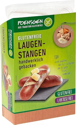 Produktbild von Poensgen glutenfreie Laugenstangen 2x75g laktosefrei Packung 150g