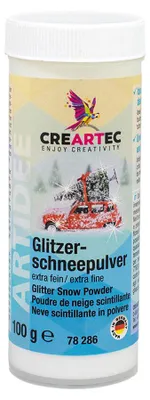 Produktbild von CREARTEC Glitzerschnee Pulver Weiß - Inhalt 100g, Kunstschnee - 78286