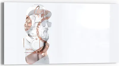 Produktbild von DEQORI Glasbild Echtglas 60x30 cm 'Antike Büste aufgepeppt' Wandbild Bild modern Deko