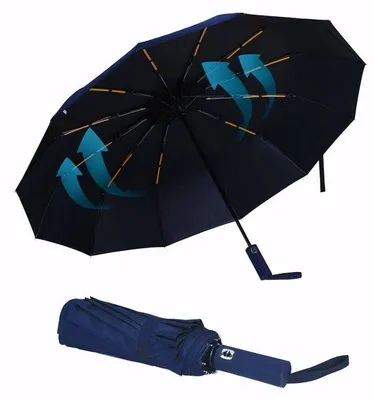 Produktbild von Unyqoos® Automatik-Taschenschirm 31 cm – sturmfest mit 12 verstärkten Glasfaser‑Doppelrippen, automatisch auf- und zuklappbar per Knopfdruck, wind- & wasserabweisend, UV-Schutz