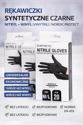 Produktbild von Einweghandschuhe Nordic Nitril schwarz Größe L 20 Stück für Hygiene für Arbeit
