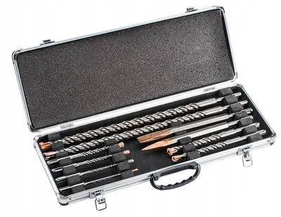 Produktbild von Grone SDS Plus 10-tlg. Bohrer- und Meißel-Set Aluminiumkoffer