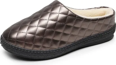 Image de ASKSA Femmes Pantoufles Automne Hiver Chaussons chauds imperméables, Or, Taille : 35