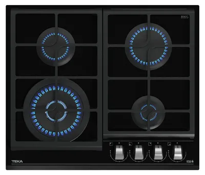 Produktbild von Teka GZC 64320 XB, Schwarz, Integriert, 60 cm, Gaskochfeld, Glaskeramik, 4 Zone(n)