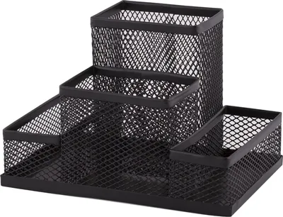 Produktbild von Stiftehalter Schreibtisch - Bš¹ro Organizer aus Metall - Tisch Organizer,Schreibtischorganizer - Bš¹roablage mit Zettelhalter Mesh,205x105x100mm Schwarz