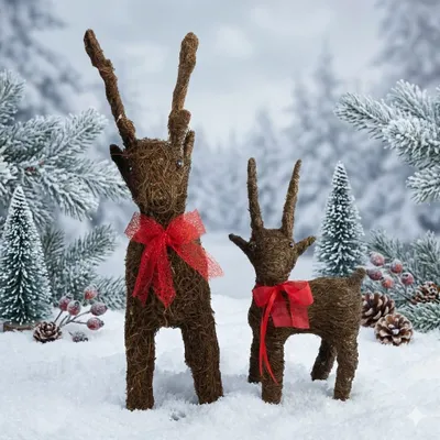 Immagine prodotto di Set di alci invernali - decorazione natalizia
