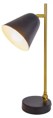 Image de Lampe de table, métal noir et or, H 42,5 cm