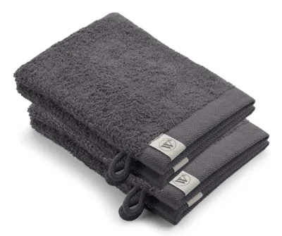 Productafbeelding van Walra Wasmouw van gerecycled katoen, 16x21 cm - 2 stuks, antraciet