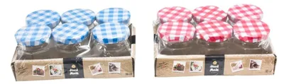 Obrázek produktu pro Kuchyňské pomůcky – sklenice na marmeládu, zavařovací sklenice, 50 ml, 4,8 × 5 cm, balení po 6 kusech.