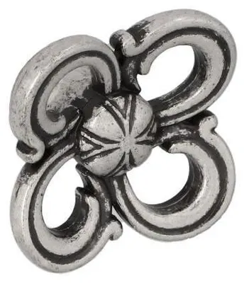 Produktbild von Knopf für Möbel, gefertigt aus Zamak, Durchmesser 31 mm x 20 mm, Finish: Alt silber, glänzend