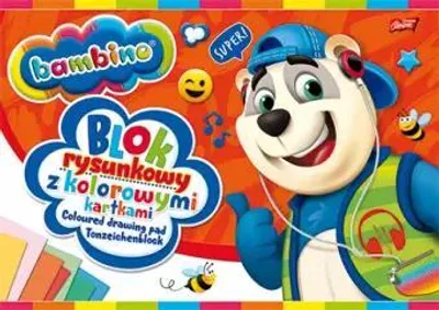 Produktbild von ST-Majewski Bambino - Blok rysunkowy A4, kolorowe kartki, 10 sztuk