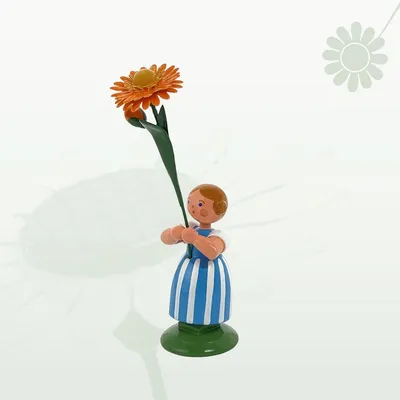 Produktbild von Miniaturfigur Blumenmädchen mit Ringelblume Höhe 12cm