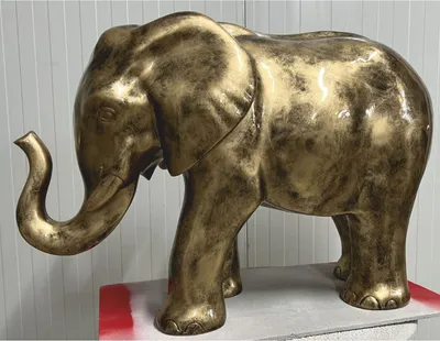 Produktbild von Casa Padrino Deko Skulptur Elefant Antik Gold 84 x H. 57 cm - Deko Figur