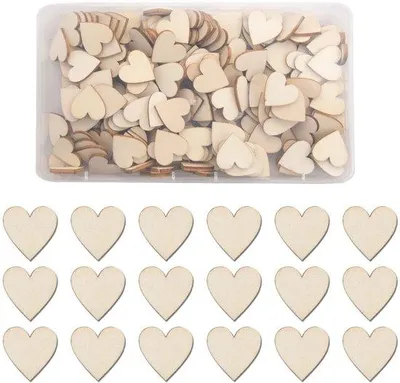 Image de Cœurs en bois - Décoration de table - Charme naturel - Décorations en bois - Idéal pour les mariages