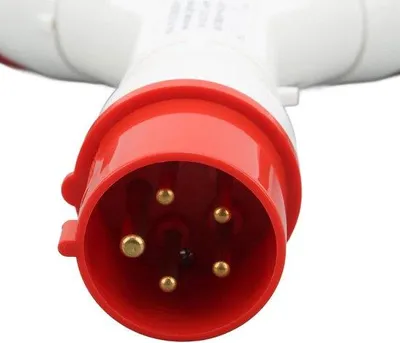 Obrázok produktu pre Priemyselná 3-pólová zástrčka, 5-žilová, 3P N E, 16 A, IP44, vodotesná, ventilačná zásuvková skriňa, 380–415 V