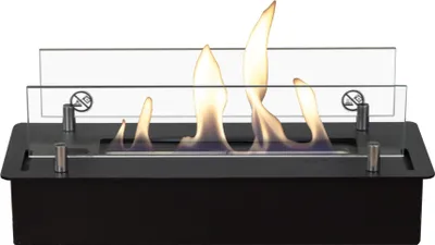 Produktbild von Xaralyn Ethanol-Kamin - Ethanolbrenner S - mit Einbaulippe - schwarz - 2 kW Heizung - Ethanol Einbaukamin - echte Flammen