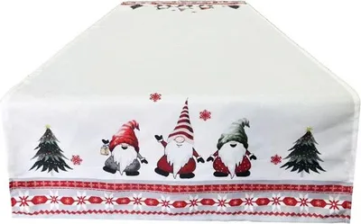 Produktbild von Tischdecke, schmutzabweisende Weihnachtstischdecke, Weiß, Weihnachtswichtel 60x120 968