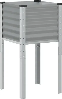 Obrázok produktu pre vidaXL Kvetináč sivý 45x45x88 cm oceľ
