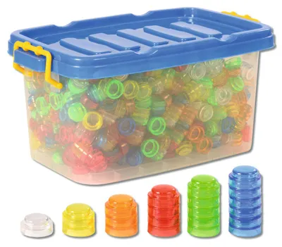 Obrázek produktu pro EDUPLAY 120461 Klobouky na stohování, barevné/průhledné, 1000 kusů (1 sada)