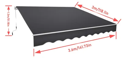 Zdjęcie produktu dla Markiza z ramieniem wysuwanym - Markiza - Markiza z ramieniem - Markiza tarasowa - Osłona przeciwsłoneczna na taras - Wysuwana, szerokość 250-360 cm